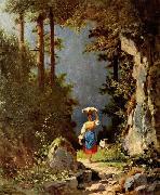 Carl Spitzweg Madchen mit Ziege oil painting reproduction